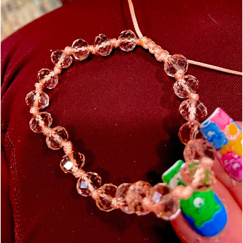 Handmade pink multi stone bracelet